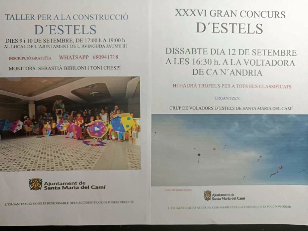 Locandina del laboratorio e del XXXVI Gran Concurs d'Estels di Santa Maria del Camí