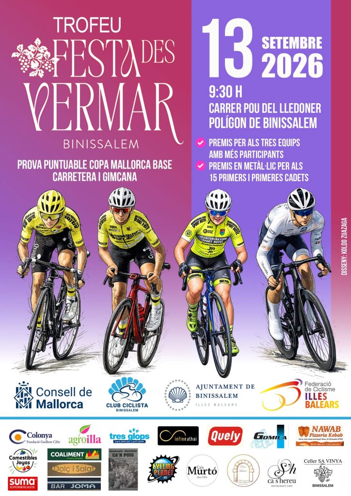 Locandina Trofeu Festa des Vermar: 13 settembre alle 9:30 a Binissalem