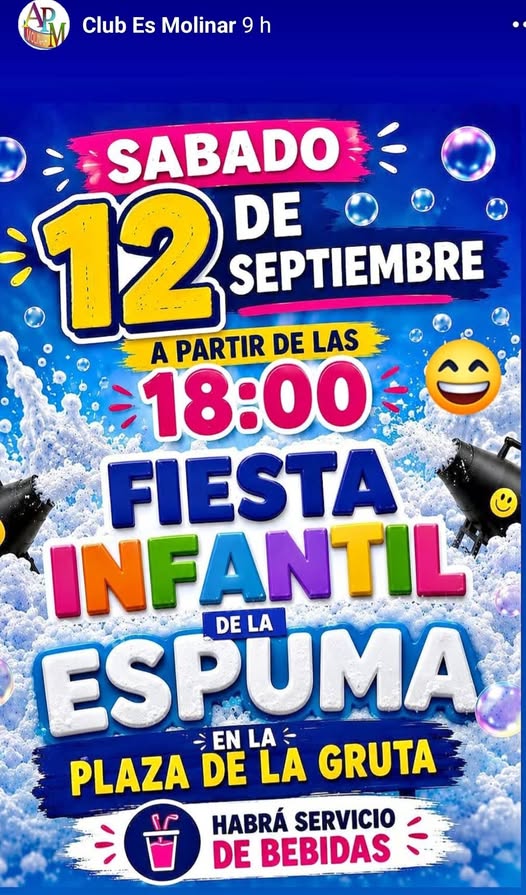 Festa della schiuma per bambini a Es Molinar