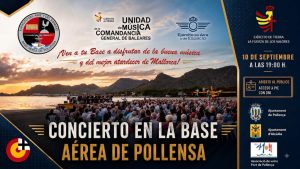 Manifesto del concerto del 10 settembre 2026 alla Base Aérea de Pollensa: accesso a piedi con documento ufficiale di identità