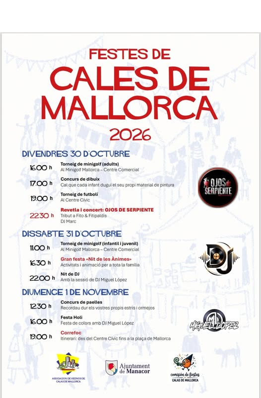 Locandina ufficiale delle Festes de Cales de Mallorca 2026