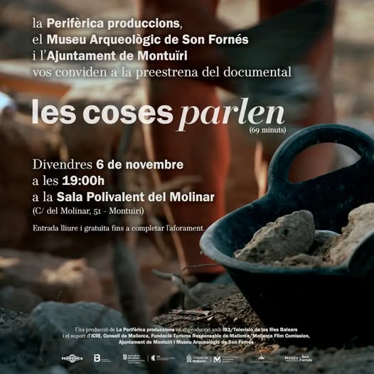 Locandina dell'anteprima del documentario «Les coses parlen», 6 novembre 2026, Montuïri