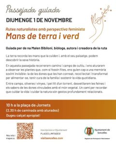 Locandina della passeggiata guidata «Mans de terra i verd», 1 novembre a Jornets, Sencelles
