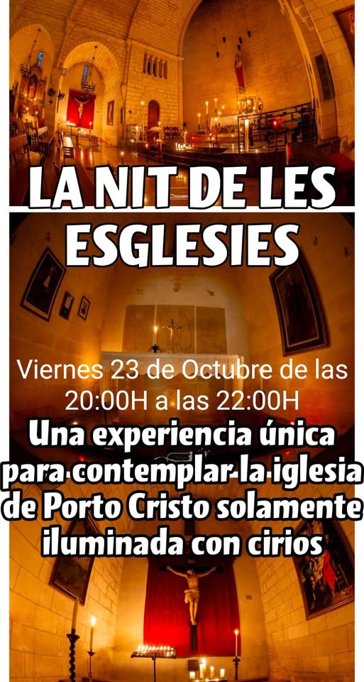 Locandina della Nit de les Esglésies nella chiesa di Porto Cristo, 23 ottobre