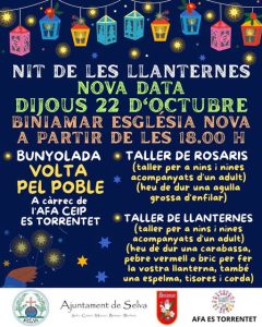 Locandina della Nit de les Llanternes di Biniamar, nuova data 22 ottobre