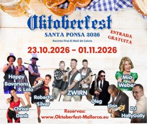 Locandina dell'Oktoberfest Santa Ponsa 2026, dal 23 ottobre al 1 novembre
