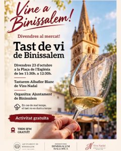 Locandina del Tast de vi de Binissalem, venerdì 23 ottobre in Plaça de l'Església