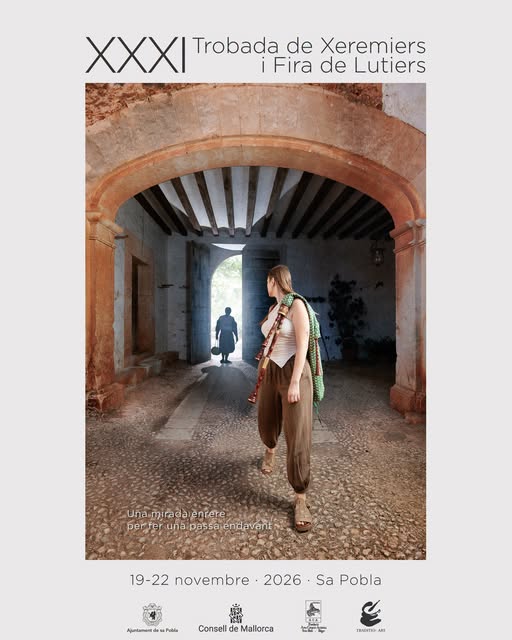 Locandina della XXXI Trobada de Xeremiers i Fira de Lutiers, sa Pobla, 19–22 novembre 2026